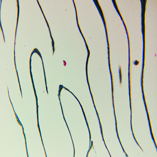 מבט מיקרוסקופי של מבנה בלוטת החלב, המראה את רקמת הבלוטה, מטריצת הקולגן וכיסוי העור.